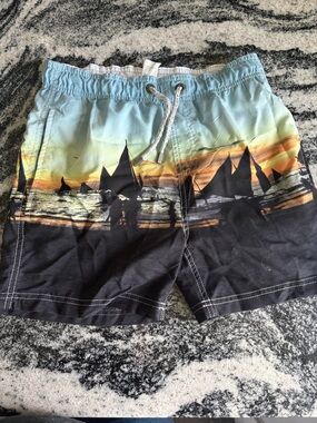Boys Islandhaze swim trunks size L 14 boat island shorts with liner & pockets